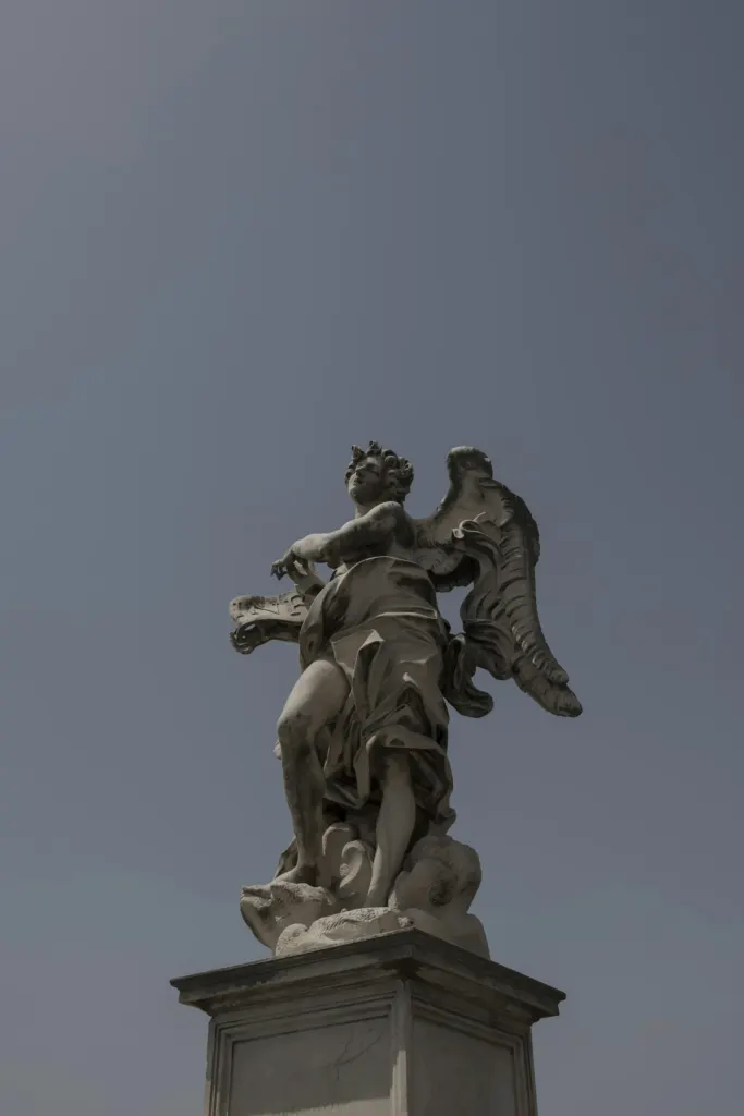 Bernini-school angel statue on the bridge by Castel Sant’Angelo